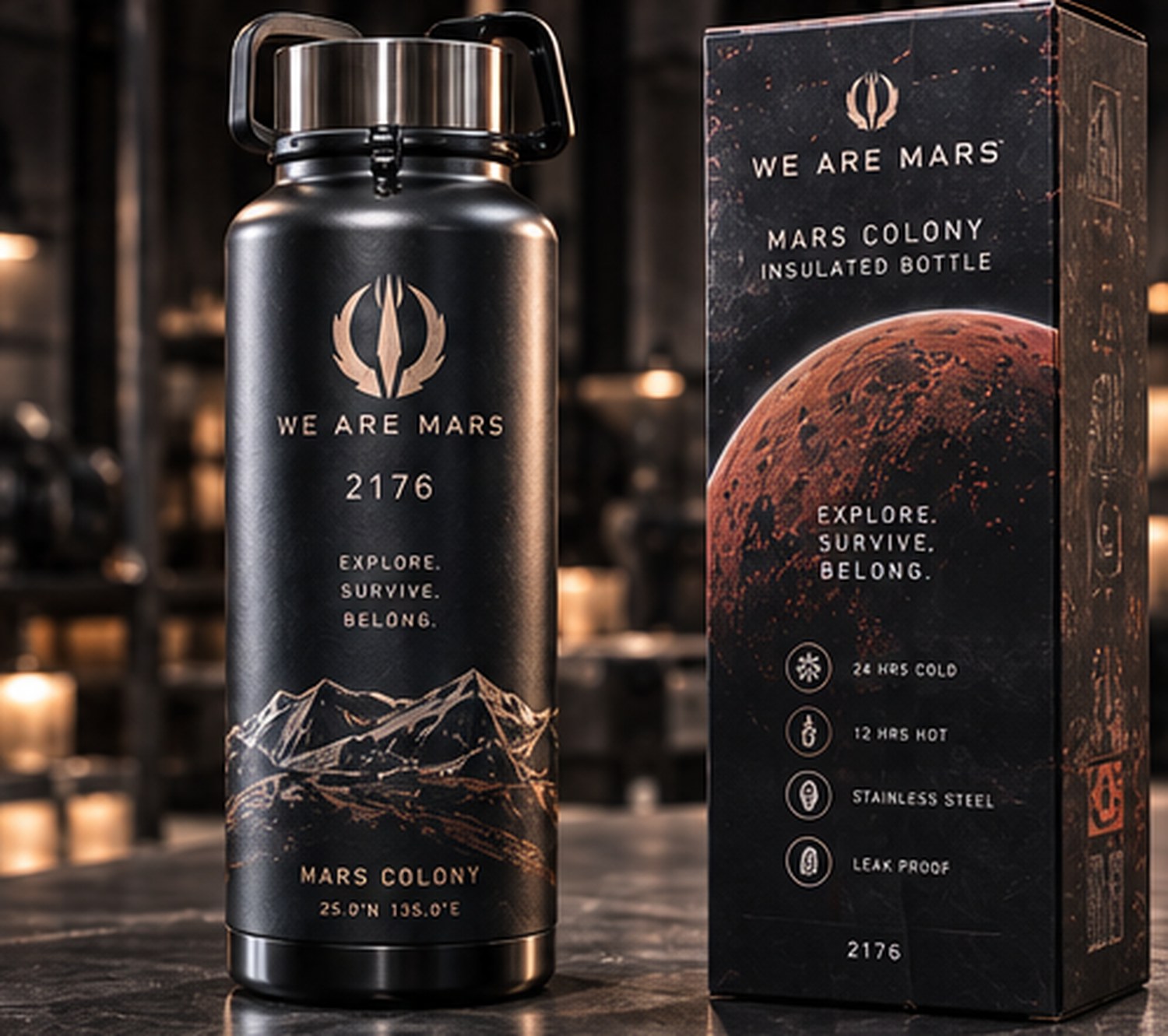 Mars Colony Insulated Bottle, product photograph