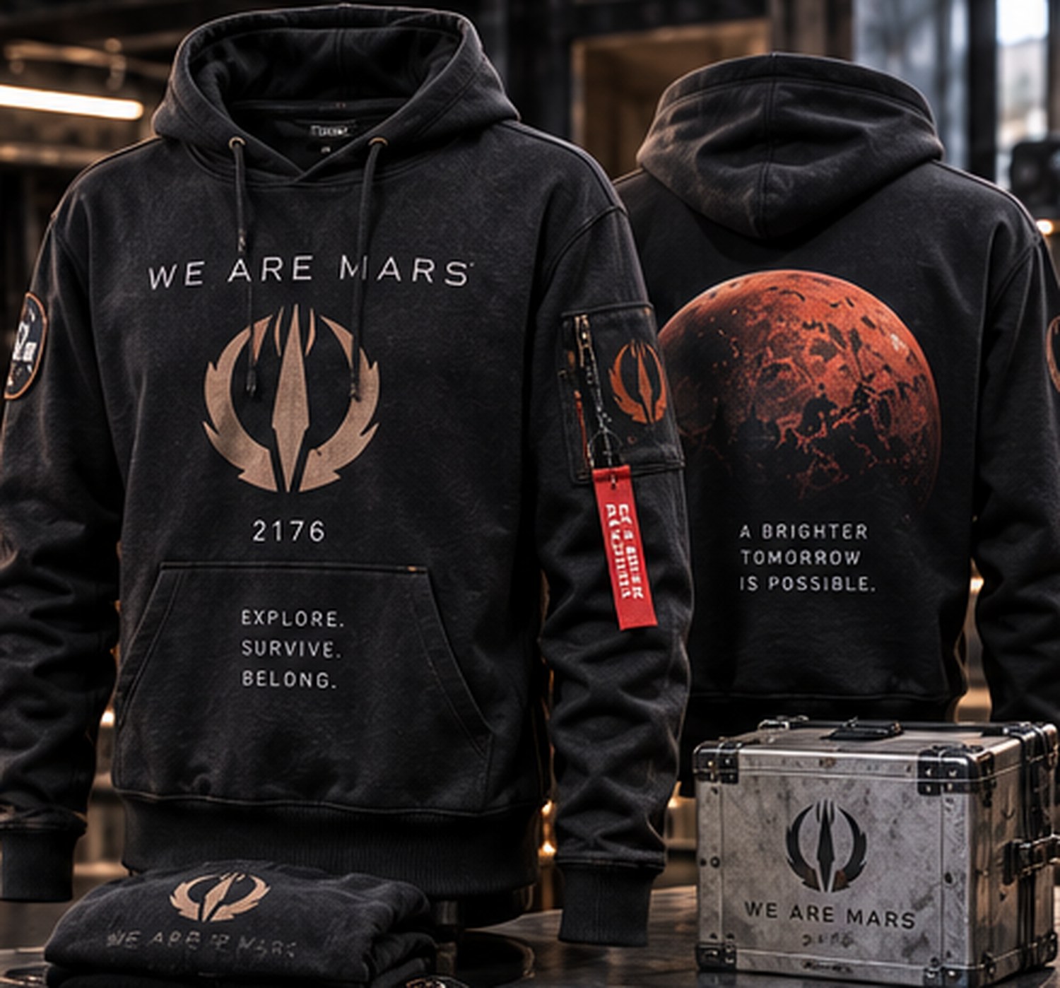 We Are Mars Premium Hoodie, product photograph