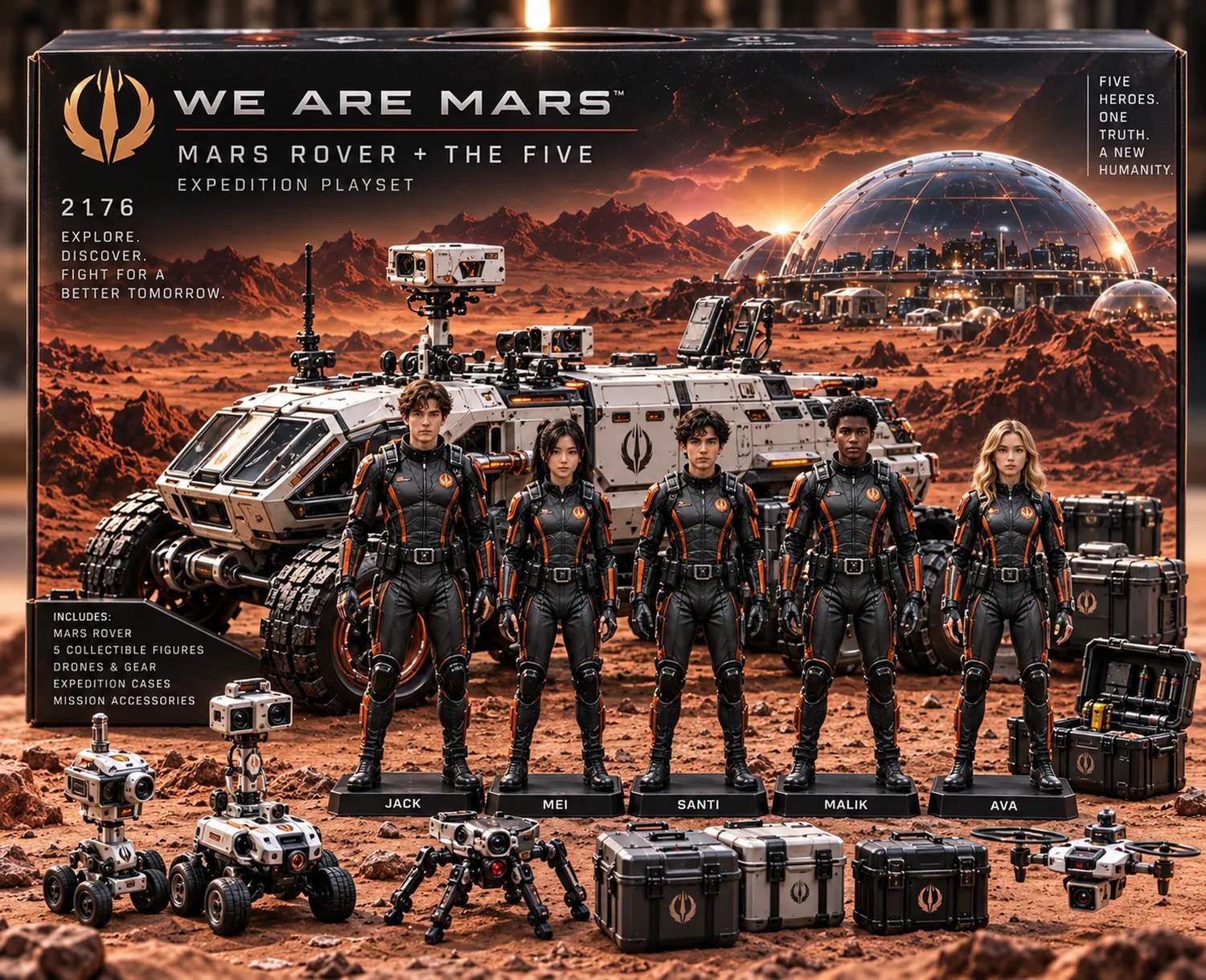 Mars Rover + The Five Adventure Playset, product photograph